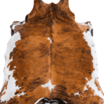 Tricolor Brindle Mix Cowhide Rug Size 7'10 L x 7'2 W 8277