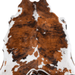 Tricolor Brindle Mix Cowhide Rug Size 8'2 L x 6'11 W 8218