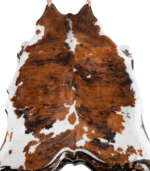 Tricolor Brindle Mix Cowhide Rug Size 8'2 L x 6'11 W 8218