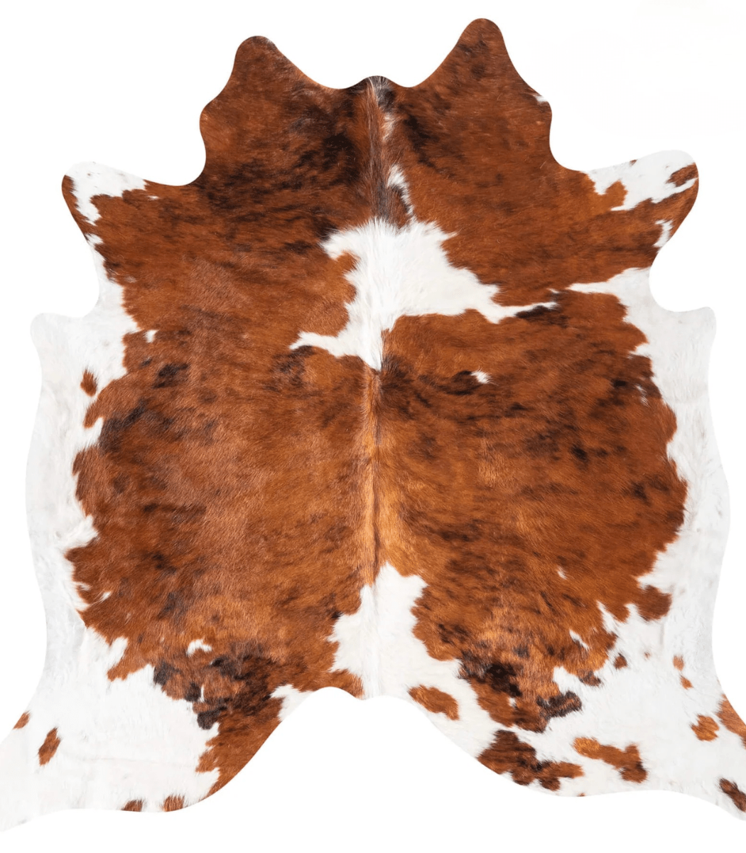 1 Tricolor Cowhide Rug Size 6'5 L x 6'4 W 9347 - Image 1