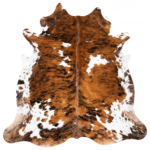 Tricolor Cowhide Rug Size 6'10 L x 6'9 W 9269