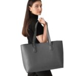The Bianca Grey Leather Tote Bag