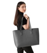 The Bianca Grey Leather Tote Bag
