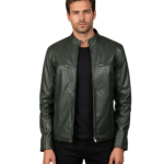 Ionic Green Leather Biker Jacket