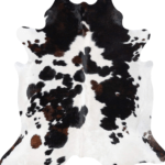 Black and White Cowhide Rug Size 7'2 L x 6'6 W 9312