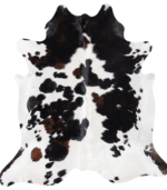 Black and White Cowhide Rug Size 7'2 L x 6'6 W 9312