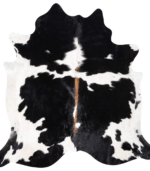 Black and White Cowhide Rug Size 7'2 L x 6'11 W 9334