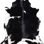 Black and White Cowhide Rug Size 7'9 L x 6'9 W 9259
