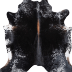 Black and White Cowhide Rug Size 7'10 L x 7'6 W 9395