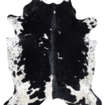 Black and White Cowhide Rug Size 7'11 L x 6'9 W 9318