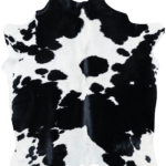Brazilian Black and White Cowhide Rug Size 6'7 L x 5'4 W 7498