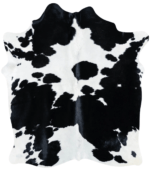 Brazilian Black and White Cowhide Rug Size 6'7 L x 5'4 W 7498