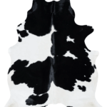Brazilian Black and White Cowhide Rug Size 6'10 L x 5'8 W 7259