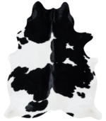 Brazilian Black and White Cowhide Rug Size 6'10 L x 5'8 W 7259