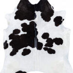 Brazilian Black and White Cowhide Rug Size 6'10 L x 6'3 W 7495