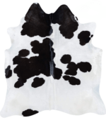 Brazilian Black and White Cowhide Rug Size 6'10 L x 6'3 W 7495