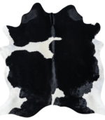 Brazilian Black and White Cowhide Rug Size 6'10 L x 6'8 W 7652