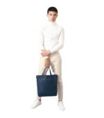 The Poet Midnight Blue Leather Tote Bag