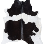 Brazilian Black and White Cowhide Rug Size 7'1 L x 5'4 W 7712