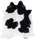 Brazilian Black and White Cowhide Rug Size 7'1 L x 6'5 W 7651