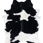 Brazilian Black and White Cowhide Rug Size 7'2 L x 5'8 W 7493