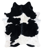 Brazilian Black and White Cowhide Rug Size 7'2 L x 5'8 W 7493