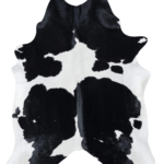 Brazilian Black and White Cowhide Rug Size 7'5 L x 5'10 W 7711