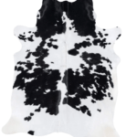 Brazilian Black and White Cowhide Rug Size 7'5 L x 6'0 W 7736