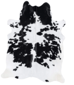 Brazilian Black and White Cowhide Rug Size 7'5 L x 6'0 W 7736