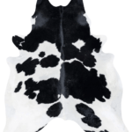 Brazilian Black and White Cowhide Rug Size 7'5 L x 6'5 W 7650