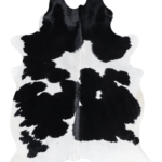 Brazilian Black and White Cowhide Rug Size 7'6 L x 6'0 W 8883