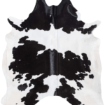 Brazilian Black and White Cowhide Rug Size 7'6 L x 6'10 W 8917