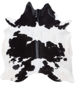 Brazilian Black and White Cowhide Rug Size 7'6 L x 6'10 W 8917
