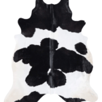 Brazilian Black and White Cowhide Rug Size 7'6 L x 6'10 W 8917 (1)