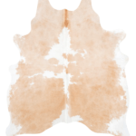 Brazilian Palomino and White Cowhide Rug Size 6'11 L x 5'9 W 9204