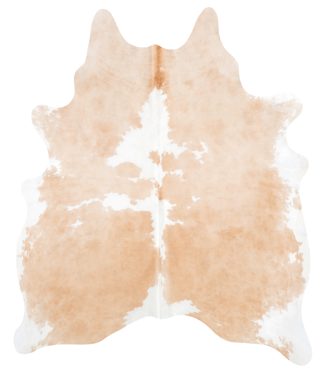 1 Brazilian Palomino and White Cowhide Rug Size 6'11 L x 5'9 W 9204 - Image 1