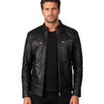 Mack Black Leather Biker Jacket