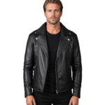 Noah Black Leather Biker Jacket
