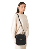 The Sandra Black Leather Saddle Bag