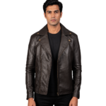 Noah Brown Leather Biker Jacket