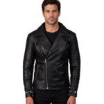 Raiden Black Leather Biker Jacket