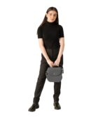 The Sandra Grey Leather Saddle Bag