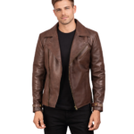 Raiden Brown Leather Biker Jacket