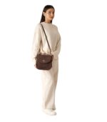 The Sandra Vintage Distressed Brown Leather Saddle Bag