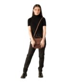 The Sandra Vintage Tan Leather Saddle Bag