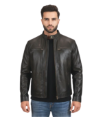 Rustic Black Leather Biker Jacket
