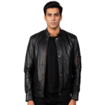 Tea House Black Leather Biker Jacket