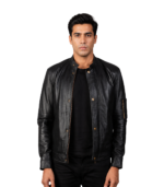 Men's Black Leather Biker Jacket – Sune