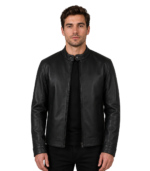 Zen Matte Black Leather Biker Jacket
