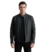 Zen Tumbled Black Leather Biker Jacket